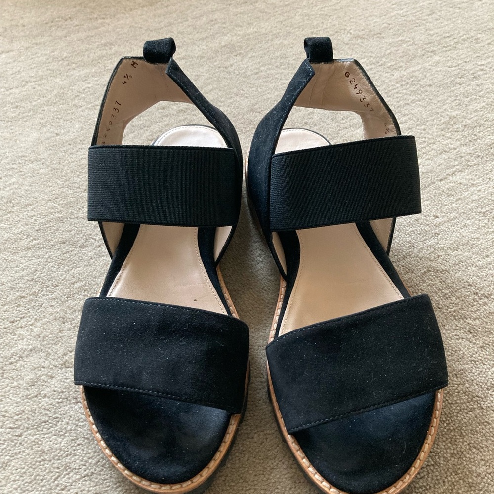 Stuart Weitzman Topical Black Suede Sandals Size 4.5